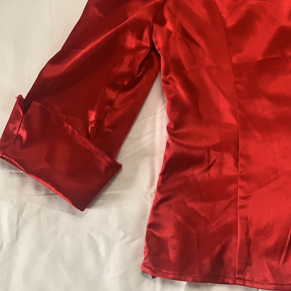 Joseph Ribkoff Scarlet Satin Blouse - Picture 9 of 12